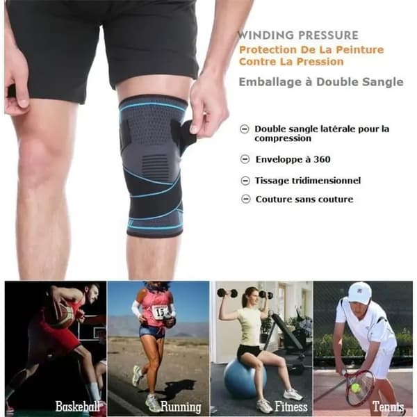 Sportknäskydd, 2-pack justerbart elastiskt knäskydd, sportkompressionsknäskydd, patellaknäskydd och