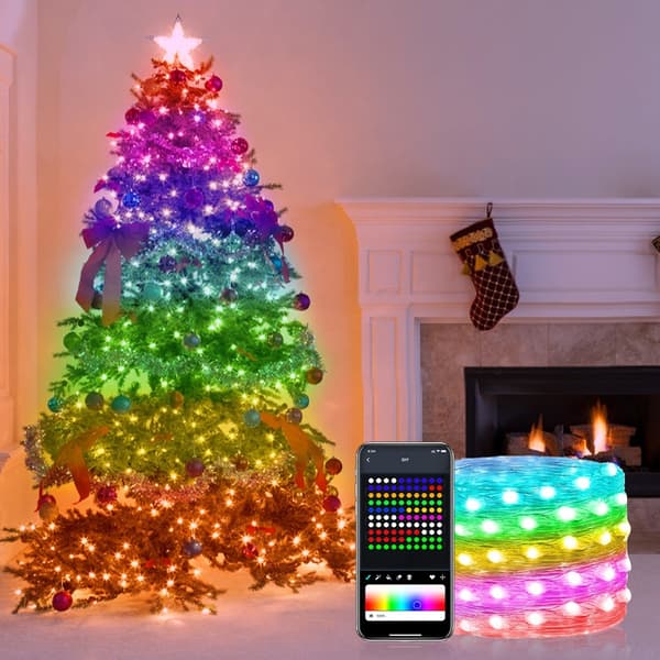 Drømmefarge Nikkel Bluetooth Lyslenke USB LED Lys Juledekorasjon 100 Lys 100 Meter