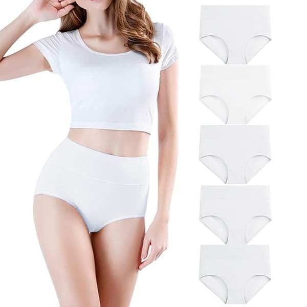 High-waisted briefs (5-pack) White M White White M
