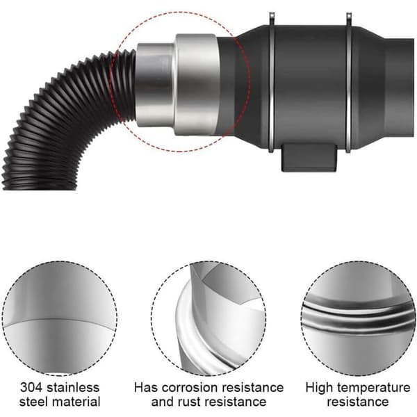 Reduktion til skorstensrør i rustfrit stål 120 mm til 100 mm. Sikker forbindelse til skorstene. Installation med højtemperaturcement.