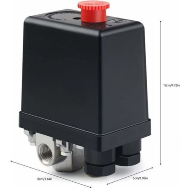220V Lufttrycksregulator, 4-håls luftkompressorventil, luftkompressorbrytare för snabb tryckreducering