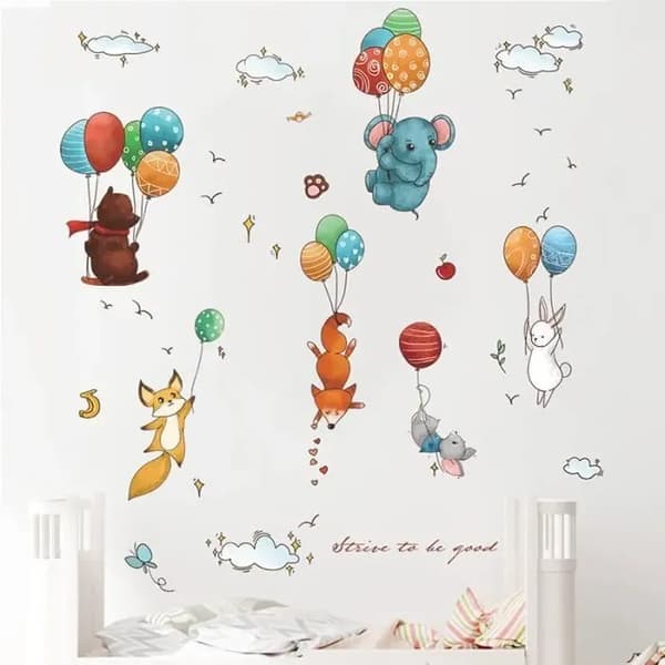Veggklistremerker for barn - Dyr - 30x90 cm - Giftfrie - Enkle å påføre