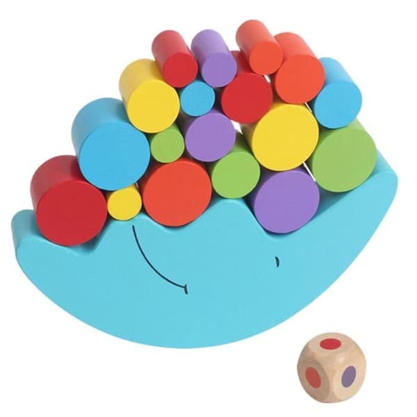 Månbalans Balansspel i trä för barn - Blå - Från 4 år