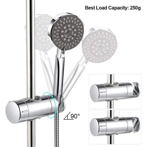 Justerbar håndholdt dusjholder, dusjhodeholder, 19–25 MM justerbar diameter, krom ABS dusjhodeholder (sølv)