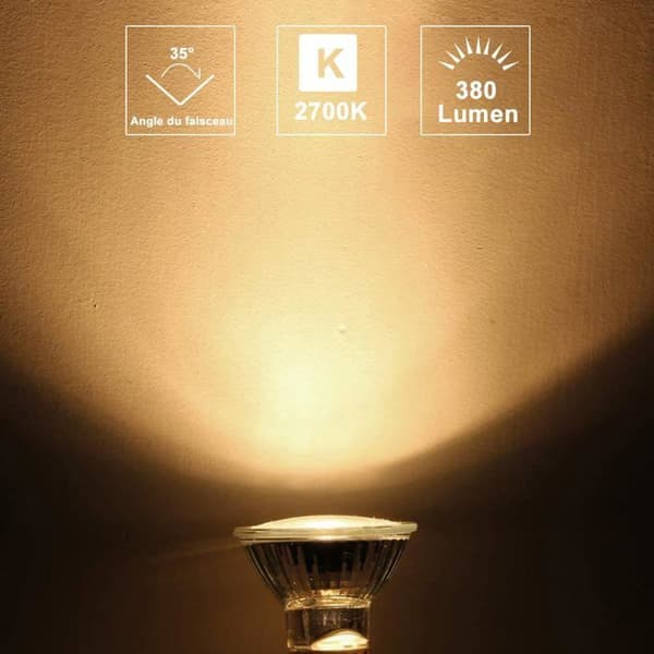GU10 Halogenpære - 50W - Dimbar - 2700K - Varmhvit - Spotreflektor