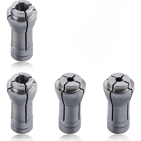 4 STK Spennhylseadapter for benksliper, lite spennhylsesett 1/4 til 1/8, spennhylseadapter