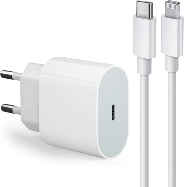 Rask lader til iPhone, 20W USB-C ladeport med 1m USB-C ladekabel