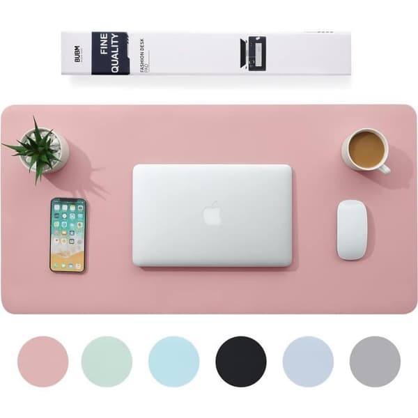 Multifunksjonell musematte, skrivebordsmatte, vanntett rosa musematte i kunstskinn, 80 x 40 cm, ett stykke