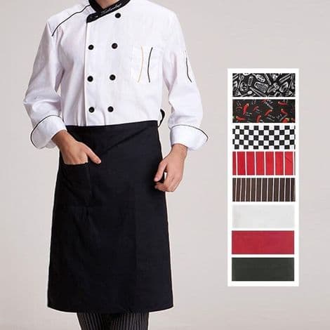 Mellomlang kjøkkenforkle, midjeforkle, kokk/servitør uniform