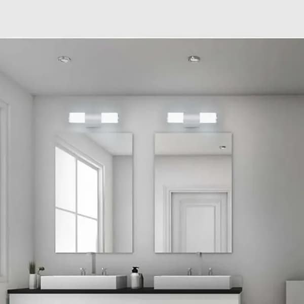LED-vägglampa, rostfritt stål - 25 x 9 cm - Badrum - Inomhusbelysning