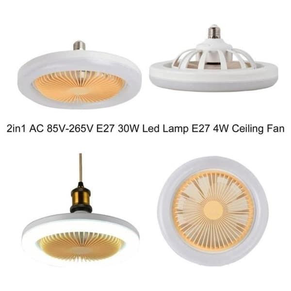 LED Loftventilator - Lydløs - Hvidt Lys - 3 Tilstande - 30W