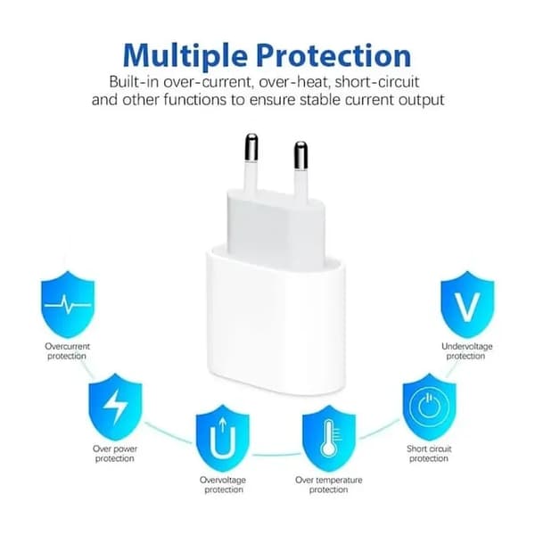 ®RisingFF iPhone-laddare - Snabbladdare - Adapter + 20W USB-C-kabel, Vit, 4-pack