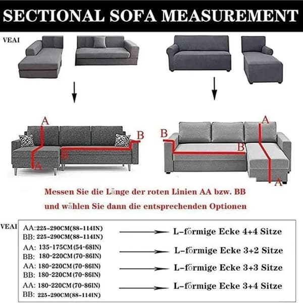 Sofföverdrag, stretchhörnsofföverdrag, stretchsofföverdrag för 1/2/3/4-sits soffor (1-sits: 90-140 cm, grå)