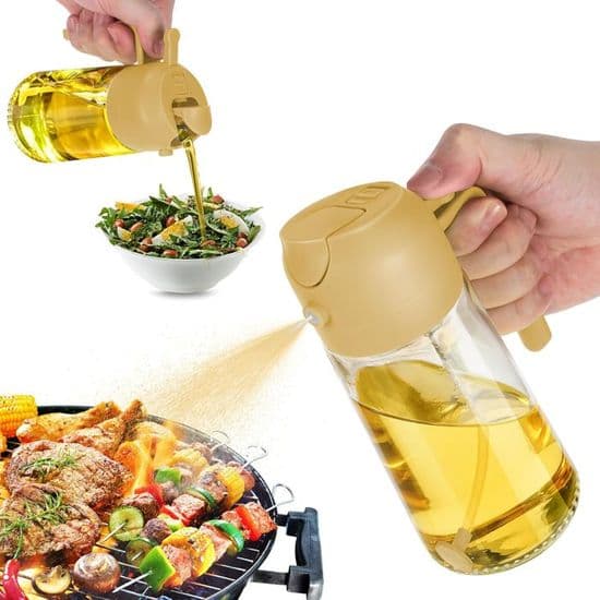 Oliesprøjte - XVX - 2 i 1 - 470 ml - Gul - SUS304 Rustfrit Stål
