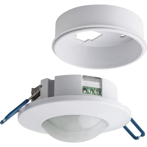 Infrarød bevegelsessensor for innfelt og utenpåliggende takmontering, programmerbar, 8m / 360°, egnet for LED, maks. 1200W/600W