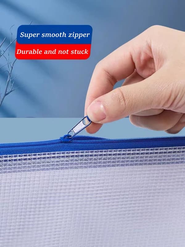 A4 Plastmapp med dragkedja, dokumentväskor och mappar - 5-pack för kontor, hem och skolmaterial