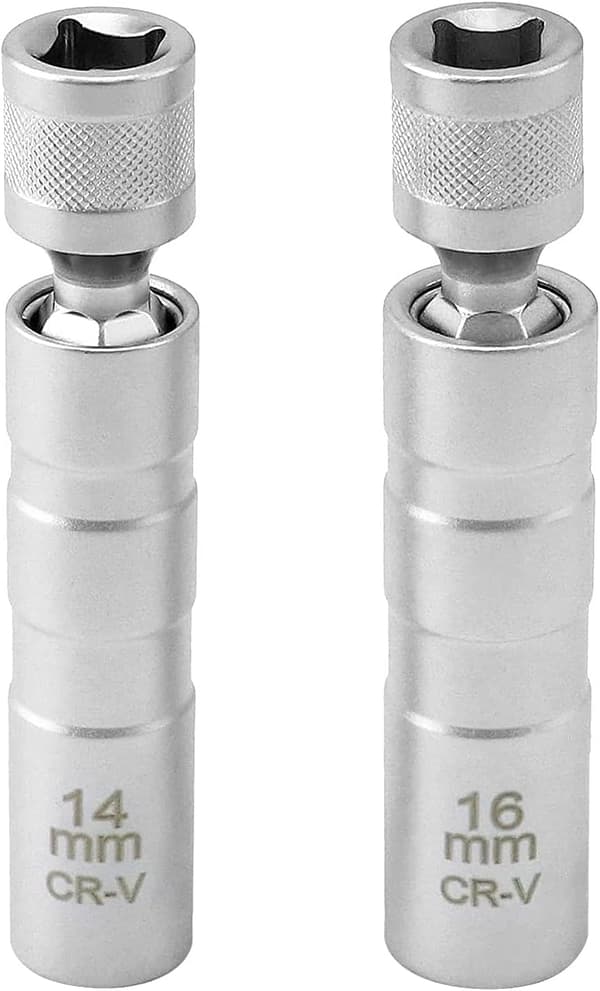 2-pack Magnetic Spark Plug Wrench 16mm/14mm Long, Spark Plug Extractor, 3/8\" -10mm Flexible