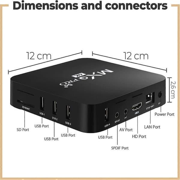 5G MXQ PRO 4K TV BOX Android 10.1 Quad Core Smart Media Player 1GB+8GB