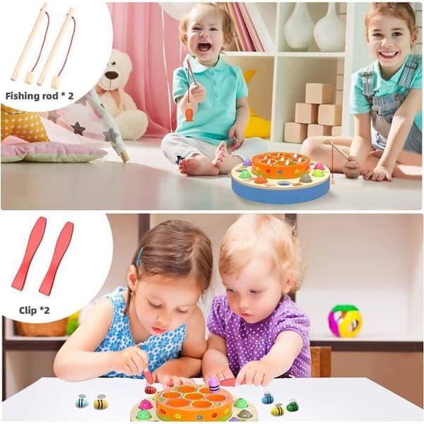Magnetisk fiskespill treleke for barn 3 år og eldre pedagogiske leker gave til gutter og jenter