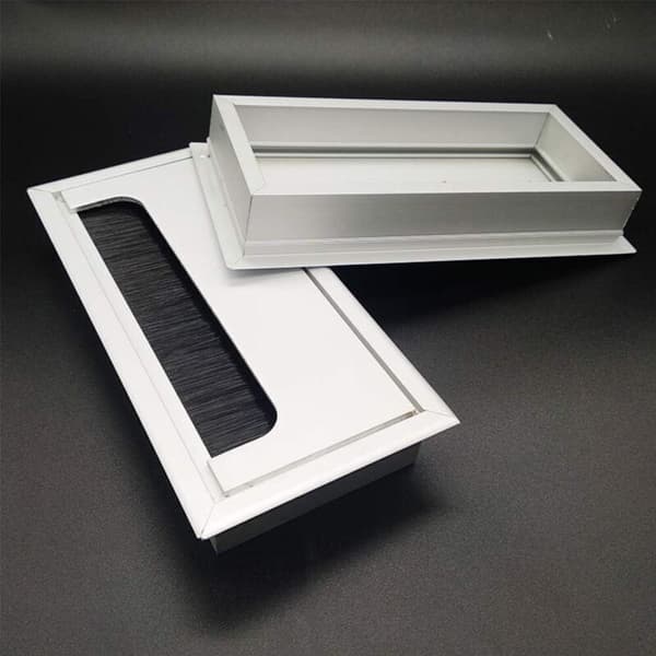 Sæt med 2 kabelgennemføringer - Aluminium - 160 x 80 mm - Farve: sølv