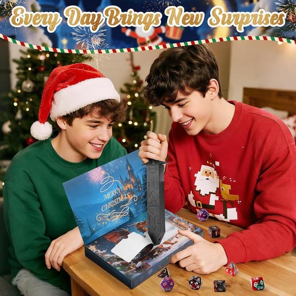 DND Terning-julekalender 2026, 24-dages julekalender med terninger til D&D og rollespil