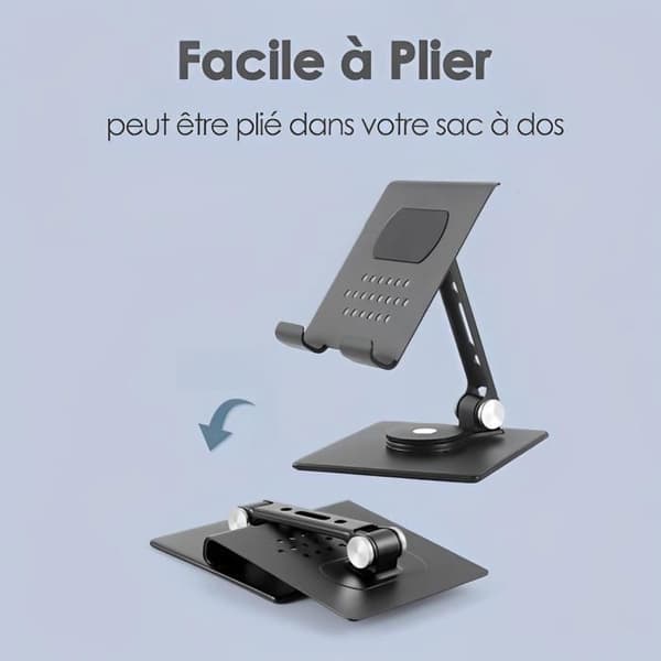 Nettbrettstativ, 360° roterbart sammenleggbart iPad-stativ, skrivebordsstativ for iPad Air/Mini, Kindle (4-16 tommer), telefoner