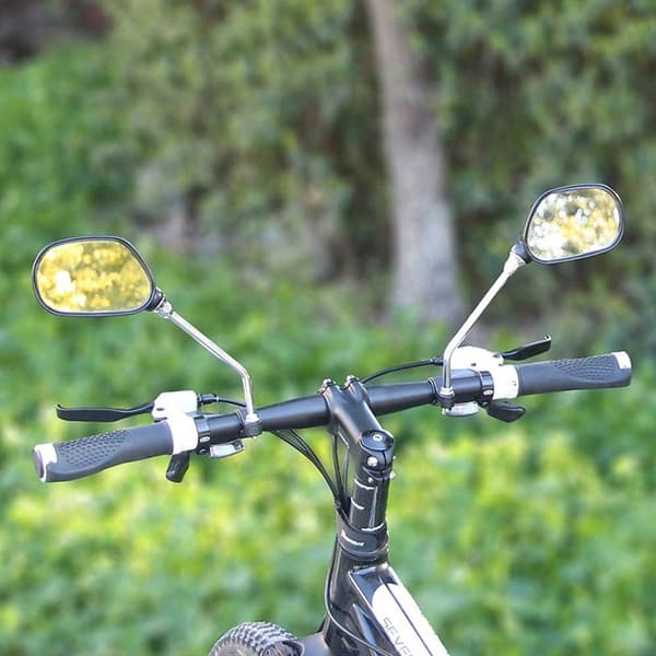 Cykel Backspegel Elcykel Spegel Set om 2 Styrspeglar med Reflektor Vit Flexibel