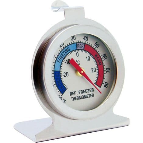 Kylskåpstermometer, stor urtavla frysetermometer, kyl/frys temperaturtermometer (3 stycken)