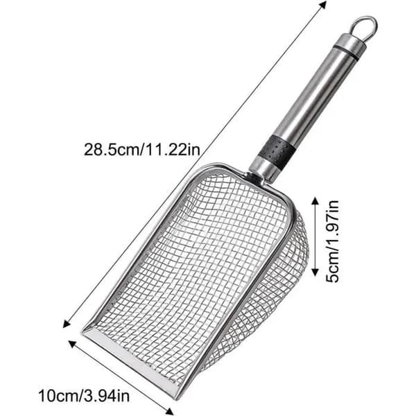 Kattspade - Robust - Rostfritt stål - Finmaskig sil - Ergonomisk - Lätt att förvara