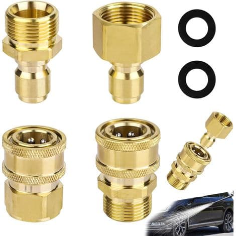 4-delad adapterkit för högtryckstvätt, snabbkoppling för högtryckstvätt, M22 14mm till 3/8\" snabbkopplingskit, snabbkoppling för högtryck