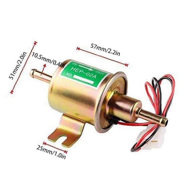 Elektrisk 12V Universal Bränslepump HEP-02A Inline Lågtryck Metallisk Bränslepump Diesel Bensinmotor
