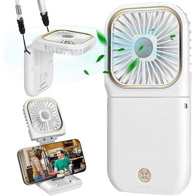 Bærbar ventilator - XVX - Sammenfoldelig USB - 3 hastigheder - 5000 mAh Power Bank - Stille