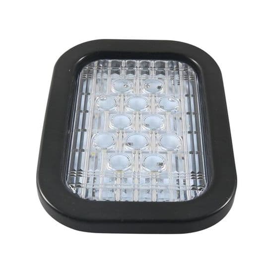 Rektangulær 12 LED baglygte til trailer/autocamper/lastbil med JZSH-stik (hvidt lys)