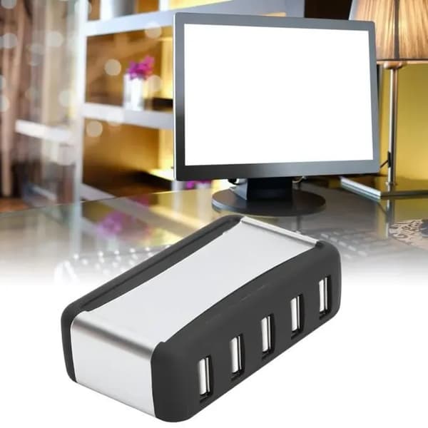 7-portars USB-hubb - ABS - EU-strömförsörjning - USB 2.0