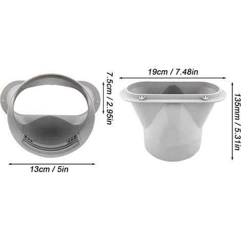Avgasslangadapter för bärbar luftkonditioneringsslang, platt munstycke (13 cm)