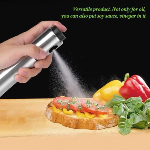 Olivenolieforstøver - 100 ml - Rustfrit stål - Korrosionsbestandig - Køkkentilbehør - Grå