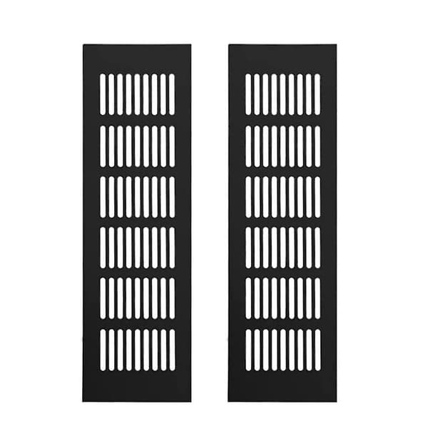 Sæt med 2 ventilationsriste, Aluminium, 250 x 80 mm, Sort