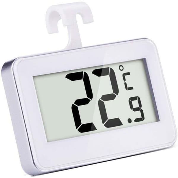 Kylskåp Digital Termometer Frys Digital Termometer och Inomhustemperaturmätare, Vit