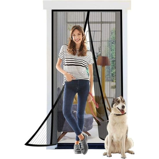 Dør myggenet - XVX - 100x210cm - Burrebåndslukning - Robust - Sort
