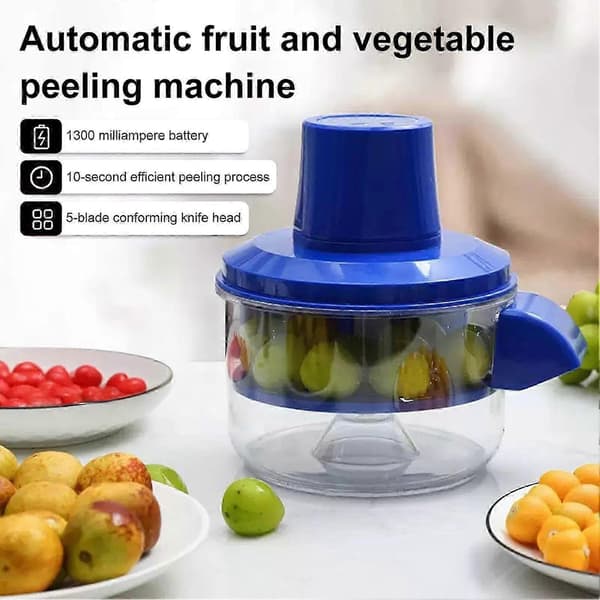 Automatic Potato Peeling Machine, Electric Garlic Peeler, Rechargeable Cordless, Small Fruit and Vegetable Peeling Machine for Home Kitchen
