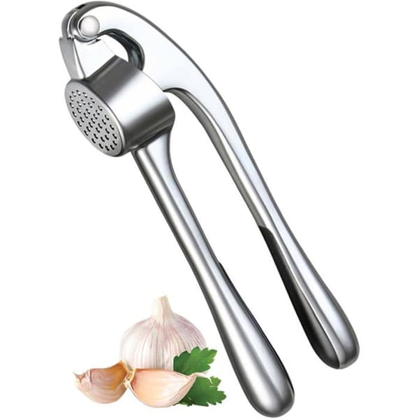 Vitlökspress - XVX - Silver - Ergonomisk - Lätt att rengöra - Multifunktionell