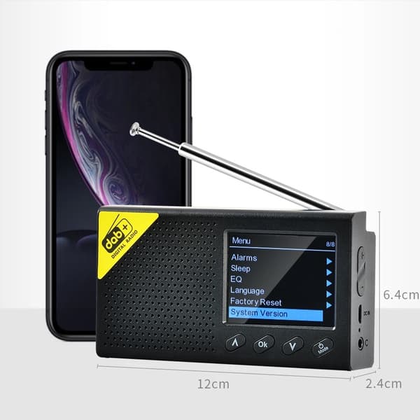 Bærbar Bluetooth Digital DAB FM Stereo Audio Receiver Radio til Hjemmekontor