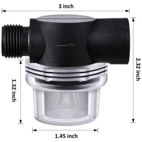 Inline vandpumpefilter/1/2\" filter til autocamper/campingvogn/bådtrailer