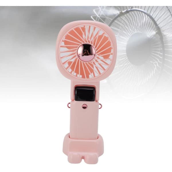 Multifunktionel Bærbar Ventilator til Udendørs Aktiviteter. Indbygget 2400mAh Batteri. Lille ABS Model, Pink