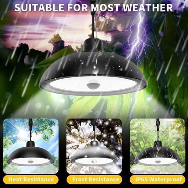 Utendørs solcellelampe, 78 LED, 4 moduser, solcellelampe med bevegelsessensor, fjernkontroll, 360° justerbart solcellepanel