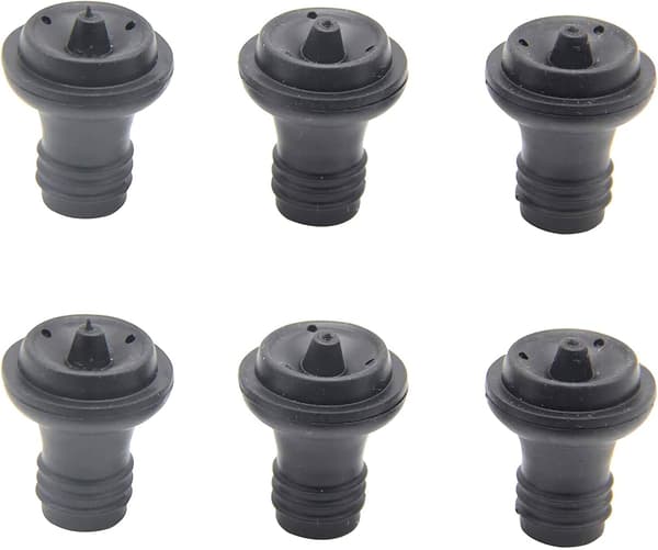 Sett med 6 gummipropper for vinflasker, vakuumpropper av førsteklasses kvalitet for optimal smaking.