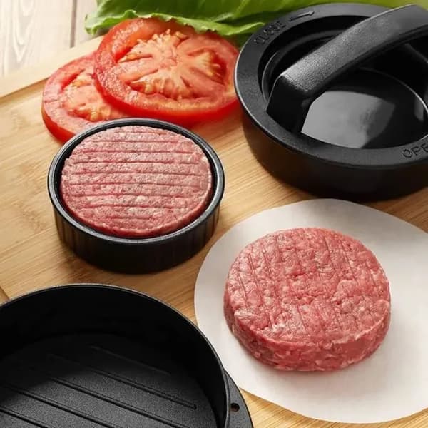 3-i-1 Hamburgarpress - Köttform - Non-stick - 50 ark inkluderade