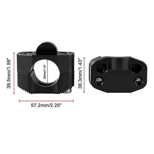 2* 22-28mm Motorsykkel Styrefeste Adapter Fett Styrefeste Monteringsklemmer Riser