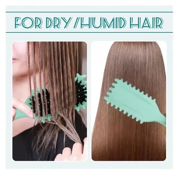 Stylingborste - ZISONIX - Bounce Curl Brush - Vildsvinsborst - Ergonomisk - Grön