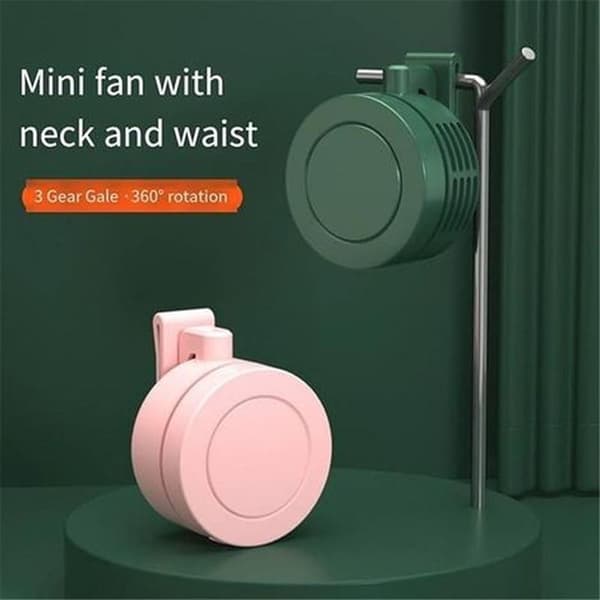 Mini clip-on blæser. Bærbar blæser. Mini bærbar bladløs blæser. 360° rotation (pink)